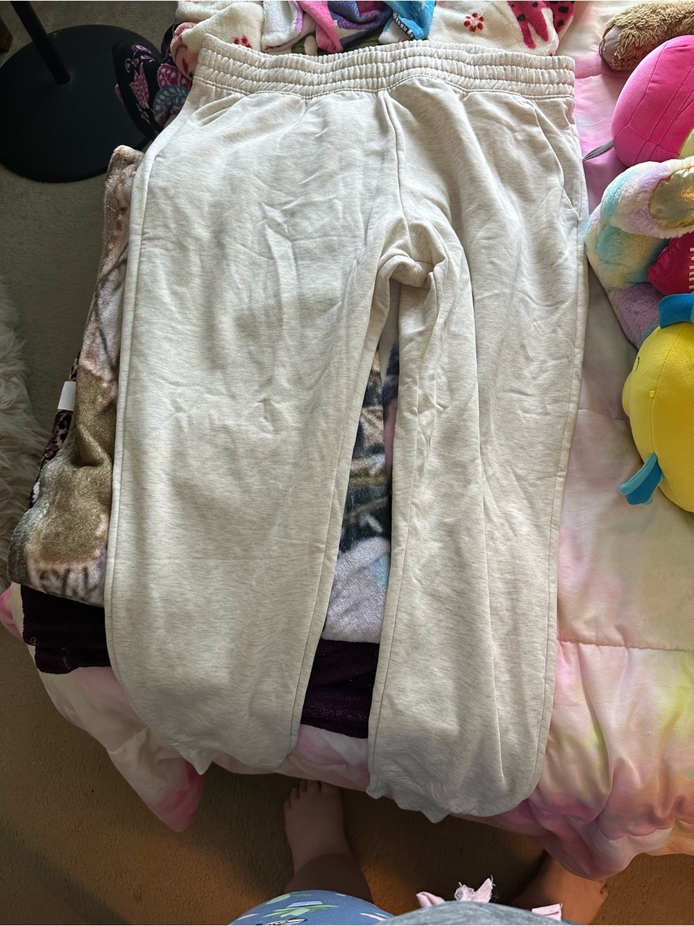 Athletic Works Cream Jogger Sweatpants